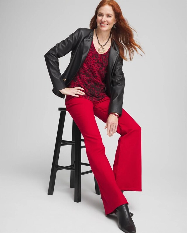 Snake Print V-Neck Pullover Sweater - image 2